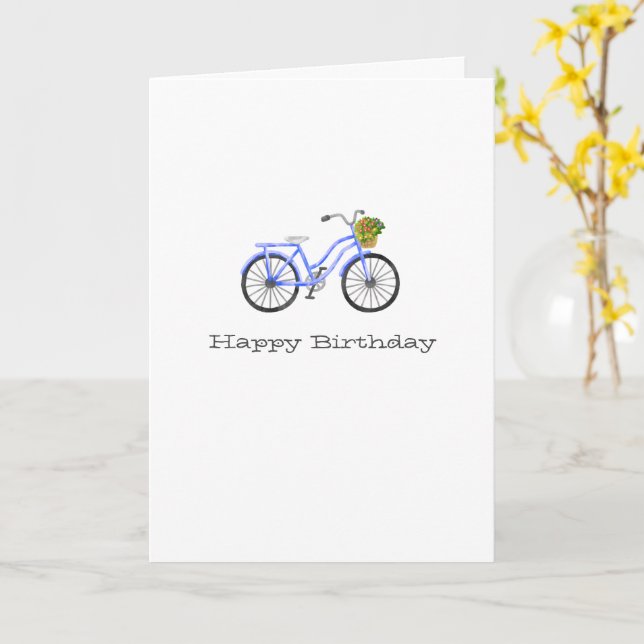 Blue Bicycle HAPPY BIRTHDAY NAME Blume Aktionskorb Karte (Gelbe Blume)