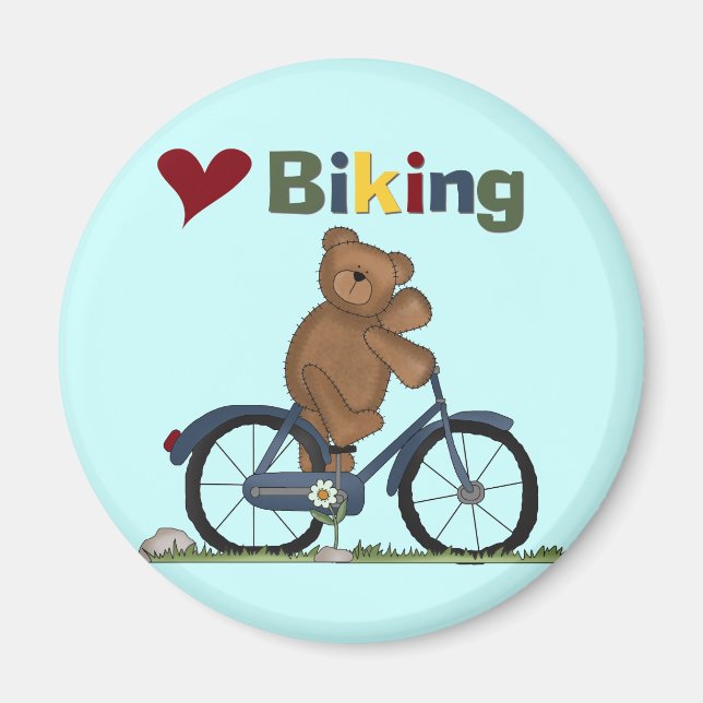 Blue Bicycle I Liebe Bikeschirme und Geschenke Magnet (Vorne)