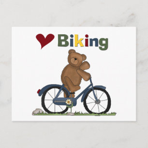 Blue Bicycle I Liebe Bikeschirme und Geschenke Postkarte