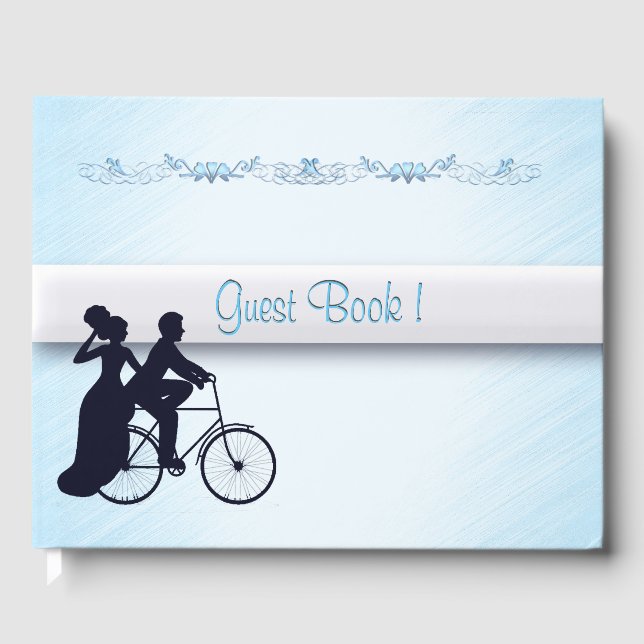 Blue Bicycle Wedding Guest Book Gästebuch (Vorderseite)