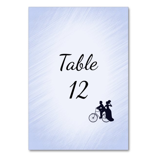 Blue Bicycle Wedding Tischnummer (Vorderseite)