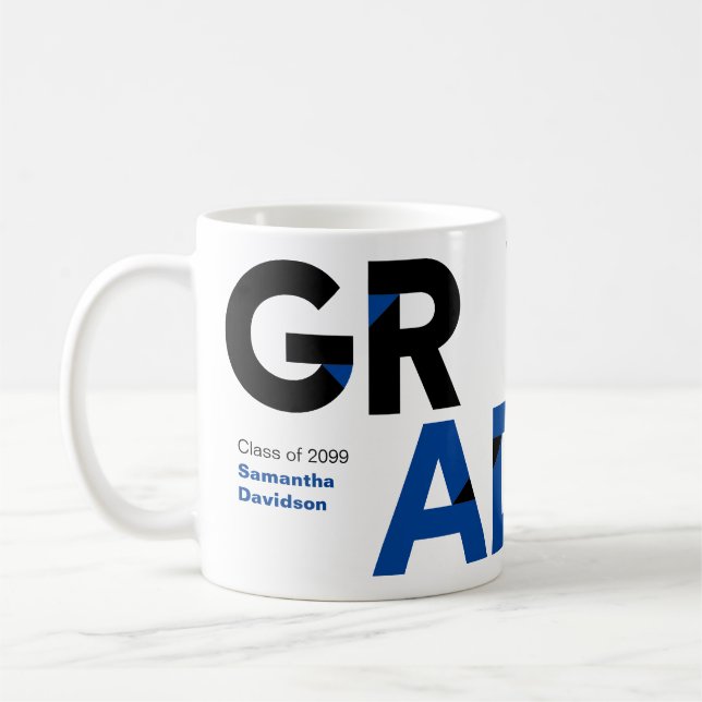 Blue Big Bold; Abschluss für angeschnittene Buchst Kaffeetasse (Links)