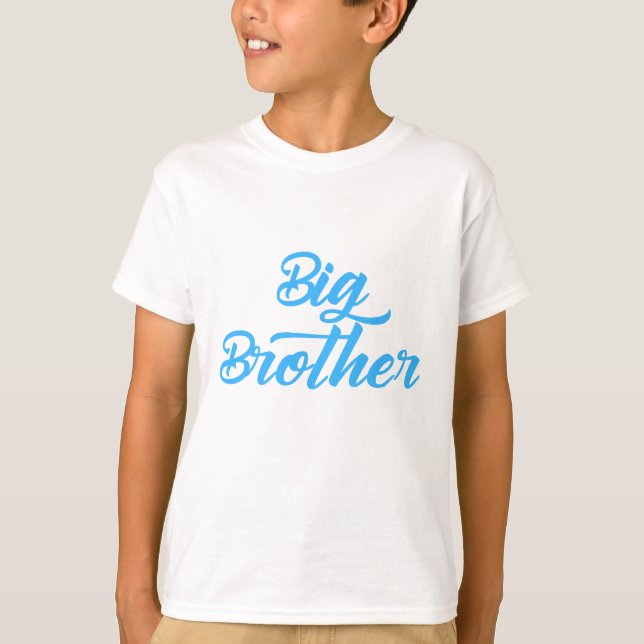 Blue Big Brother Geschwisttypografie T-Shirt (Vorderseite)