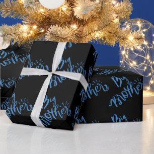 Blue Big Brother Geschwisttypografie Wrapping Pape Geschenkpapier
