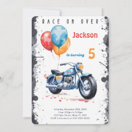 Blue Bike Birthday Einladung