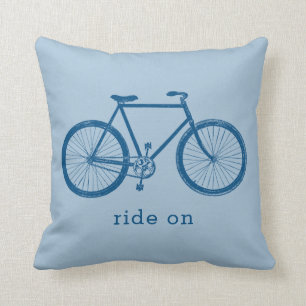 Blue Bike Cycling Geschenk Kissen