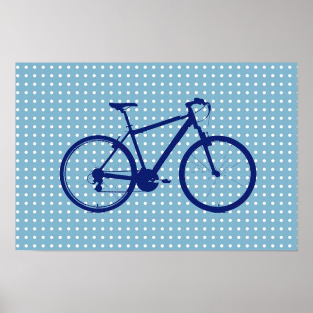 Blue Bike Dots Poster (Vorne)
