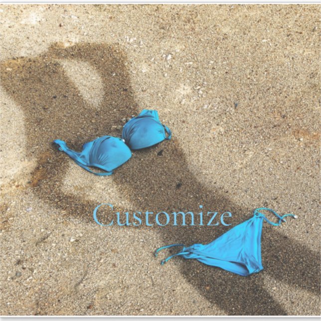 Blue Bikini Beach Sand Thunder_Cove Aufkleber (Vorderseite)