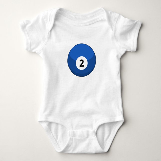 Blue Billiard Ball Nummer Zwei Baby Strampler (Vorderseite)