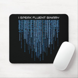Blue Binary Code Mousepad