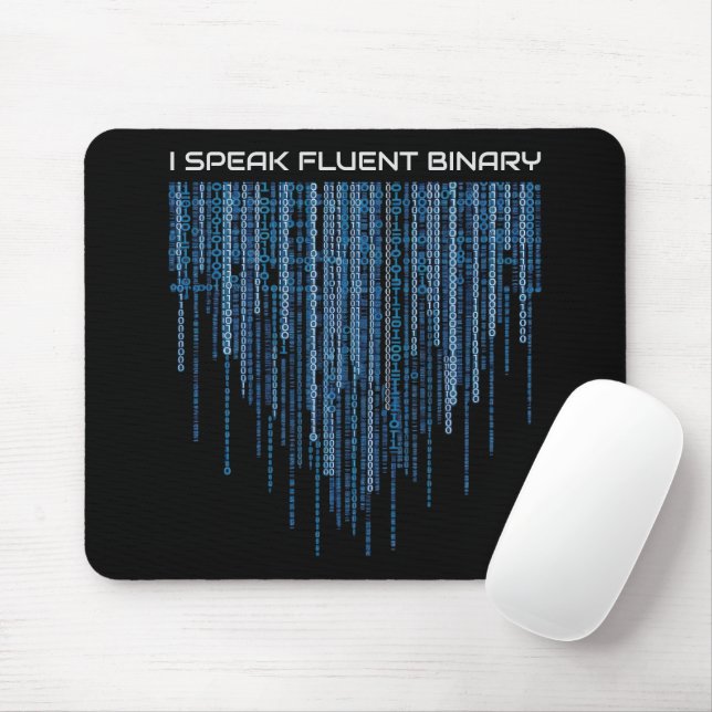 Blue Binary Code Mousepad (Mit Mouse)