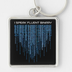 Blue Binary Code Schlüsselanhänger