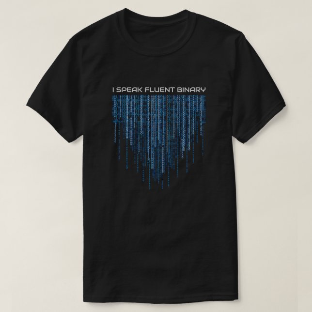 Blue Binary Code T-Shirt (Design vorne)