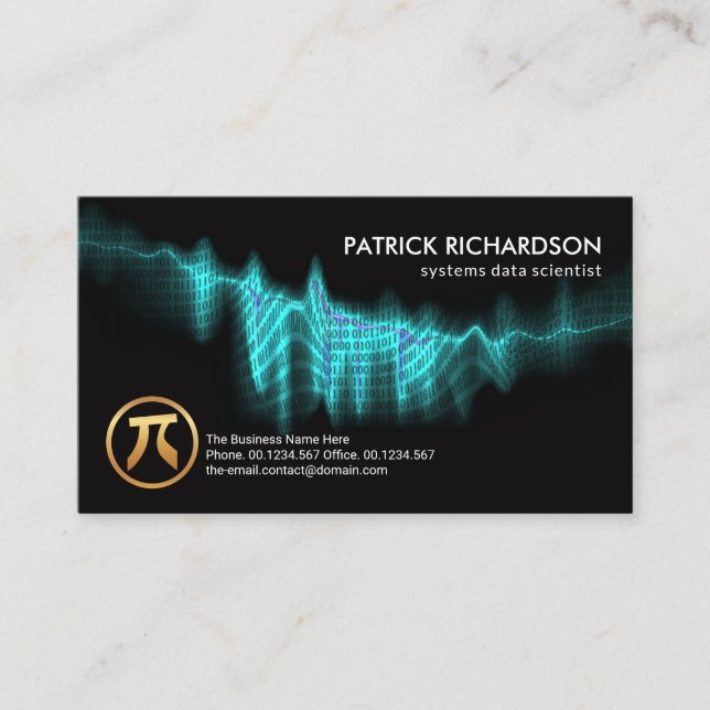 Blue Binary Codes Digital Wave Data Scientist Visitenkarte (Vorderseite)