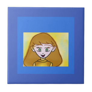 Blue Bingo Anime Keramik Tile Fliese