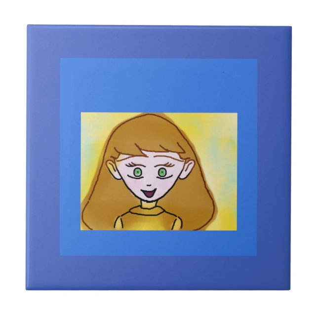 Blue Bingo Anime Keramik Tile Fliese (Vorderseite)
