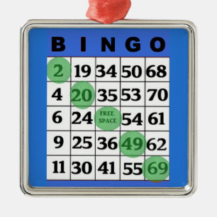 Blue BINGO Card   BINGO Lover's Geschenk Weihnacht Ornament Aus Metall