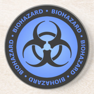 Blue Biogefährdung Warning Untersetzer
