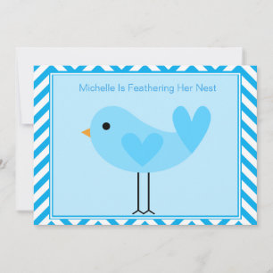 Blue Bird Baby Shower Einladung