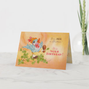 Blue Bird Birthday Card Karte