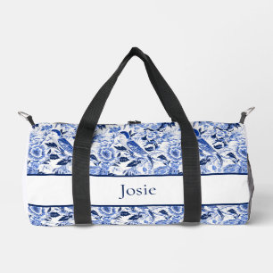 Blue Bird Chinoiserie Monogramm Duffle Bag