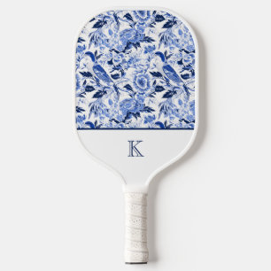 Blue Bird Chinoiserie Monogramm Pickleball Schläger