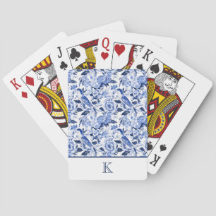 Blue Bird Chinoiserie Monogramm Spielkarten