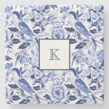 Blue Bird Chinoiserie Monogramm 