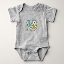 Blue Bird Floral Baby Bodysuit Baby Strampler