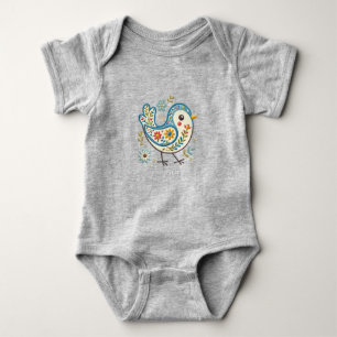 Blue Bird Floral Baby Bodysuit Baby Strampler