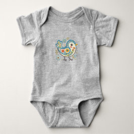 Blue Bird Floral Baby Bodysuit Strampler