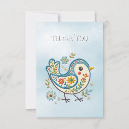 Blue Bird Floral Danke Karte