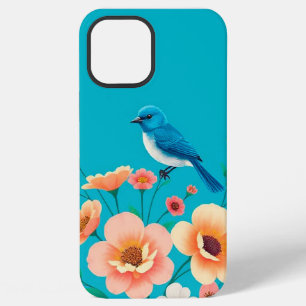 Blue Bird Floral Everyday Protection Grip iPhone 12 Pro Max Hülle