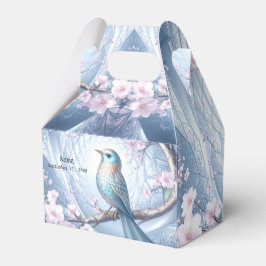 Blue Bird Floral Favor Box Geschenkschachtel