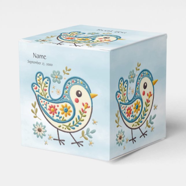 Blue Bird Floral Fevor Box Geschenkschachtel (Vorderseite)