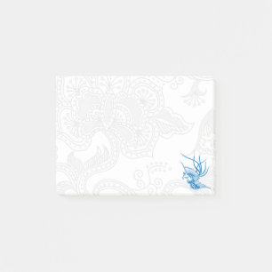 Blue Bird & Floral Notes Post-it Klebezettel