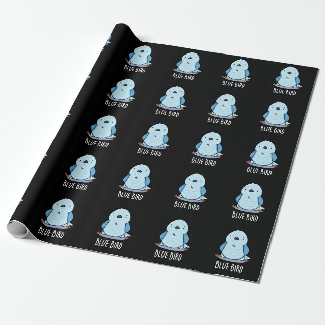 Blue Bird Funny Animal Pub Dark BG Geschenkpapier (Ungerollt)
