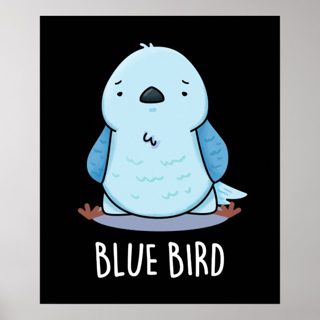 Blue Bird Funny Animal Pub Dark BG Poster (Vorne)
