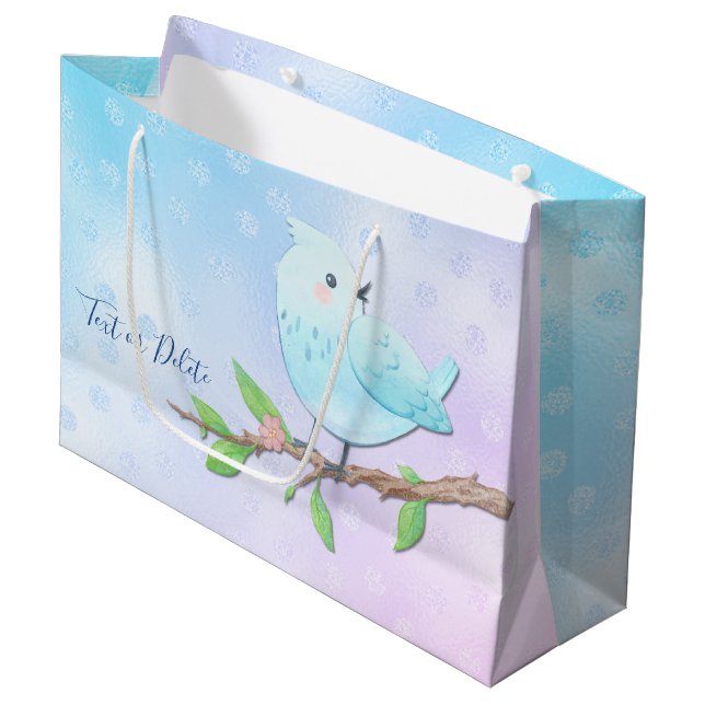 Blue Bird-Geschenktasche Große Geschenktüte (Vorderseite Schrägansicht)
