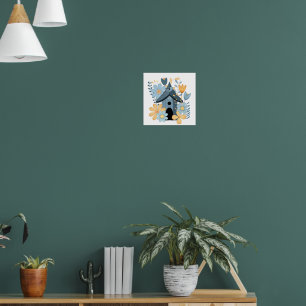 Blue Bird House Poster