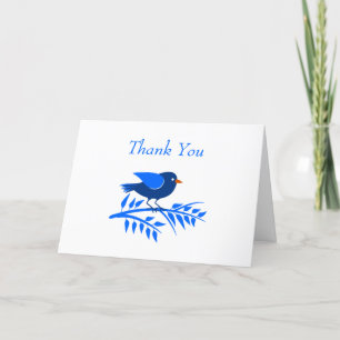 Blue Bird Leaf Branch Nature Vielen Dank Dankeskarte