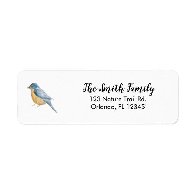 Blue Bird Nature Painting Return Address (Vorne)