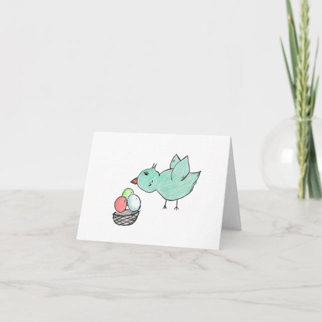 Blue Bird Oaster Sticker Dankeskarte (Vorderseite)