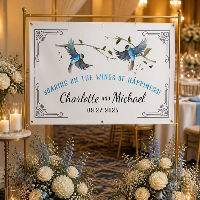 Blue Bird of Happiness (Day) Wedding Banner (Von Creator hochgeladen)