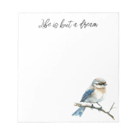 Blue Bird on a Tree Branch Notizblock