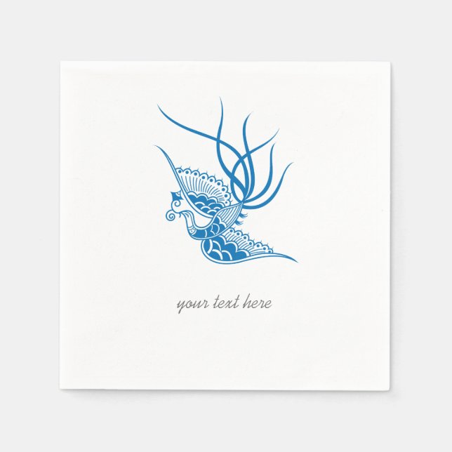 Blue Bird Party Paper Napkin Set Serviette (Vorderseite)