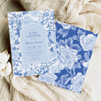 Blue Bird Peony Chinoiserie Garden Baby Dusche