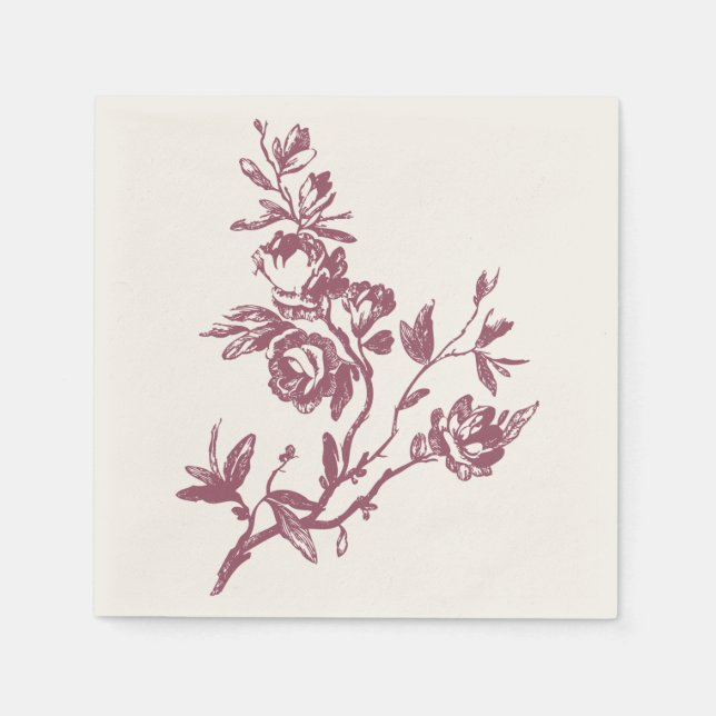 Blue Bird Pink Vielen Dank, dass ich das Blumenher Serviette (Vorderseite)