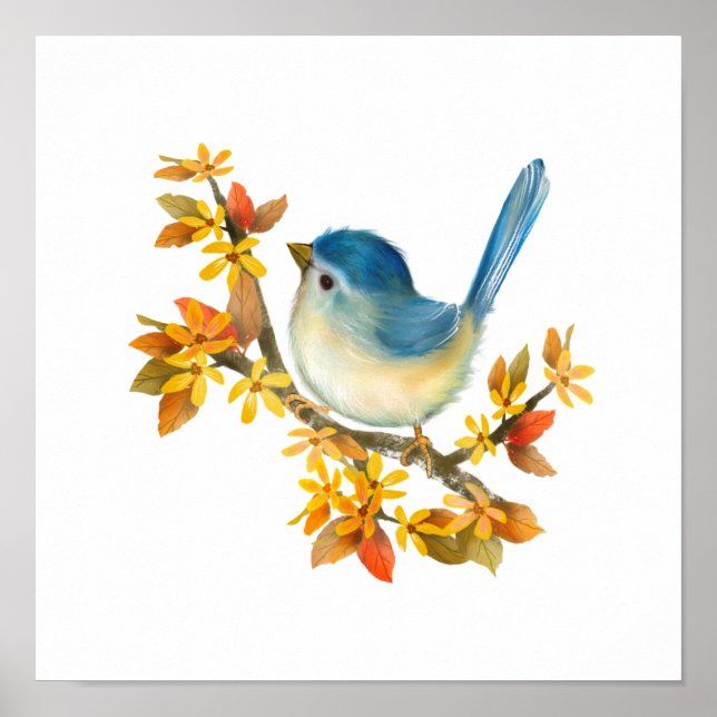 Blue Bird Poster Print (Vorne)