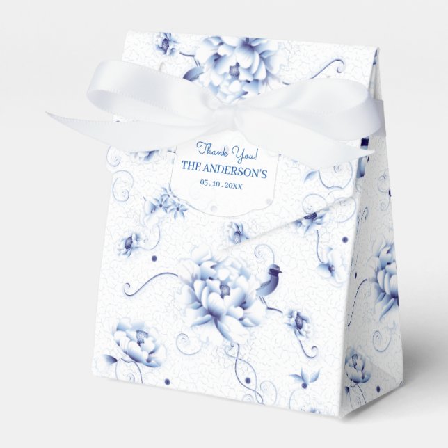 Blue Bird Rose Chinoiserie Geschenkschachtel (Vorderseite)